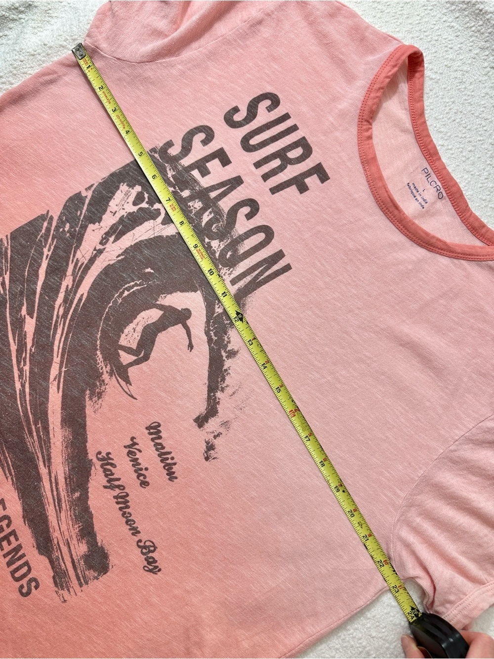 Pilcro by Anthropologie Vintage-Inspired Surf Tee Large Coral Pink Ombre - Picture 5 of 8